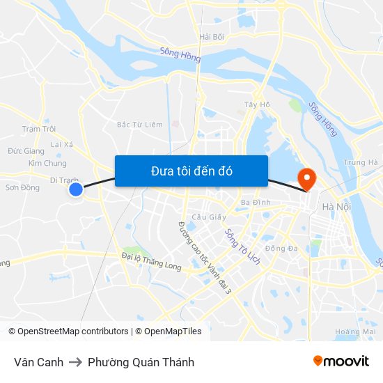 Vân Canh to Phường Quán Thánh map