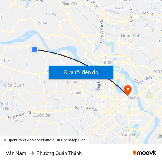 Vân Nam to Phường Quán Thánh map