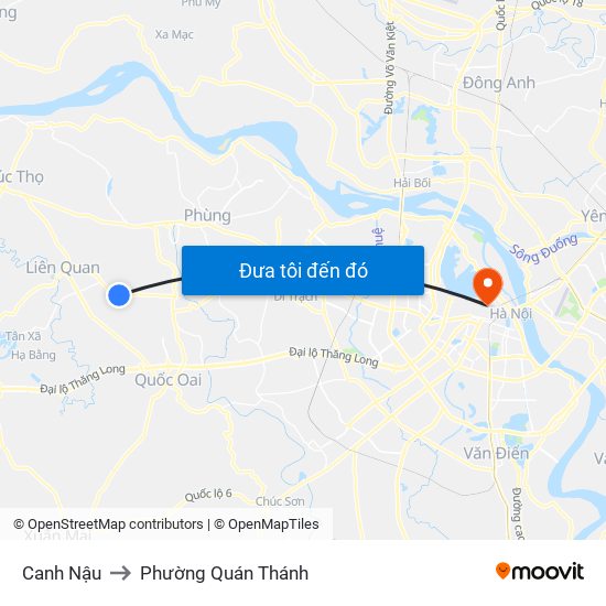 Canh Nậu to Phường Quán Thánh map