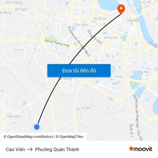 Cao Viên to Phường Quán Thánh map