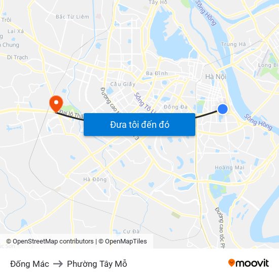 Đống Mác to Phường Tây Mỗ map