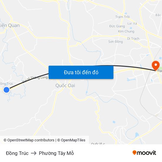 Đồng Trúc to Phường Tây Mỗ map