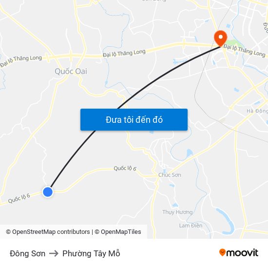 Đông Sơn to Phường Tây Mỗ map