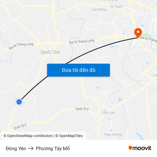 Đông Yên to Phường Tây Mỗ map