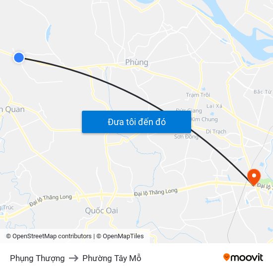 Phụng Thượng to Phường Tây Mỗ map