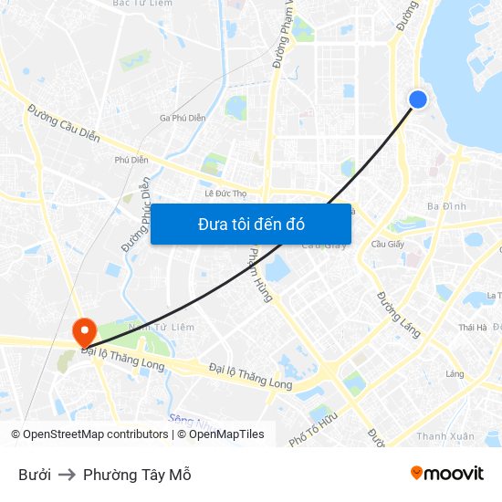 Bưởi to Phường Tây Mỗ map