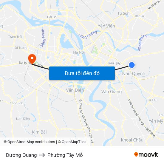 Dương Quang to Phường Tây Mỗ map