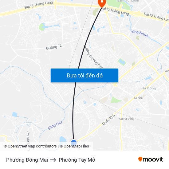 Phường Đồng Mai to Phường Tây Mỗ map