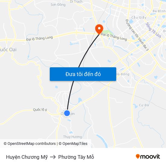 Huyện Chương Mỹ to Phường Tây Mỗ map