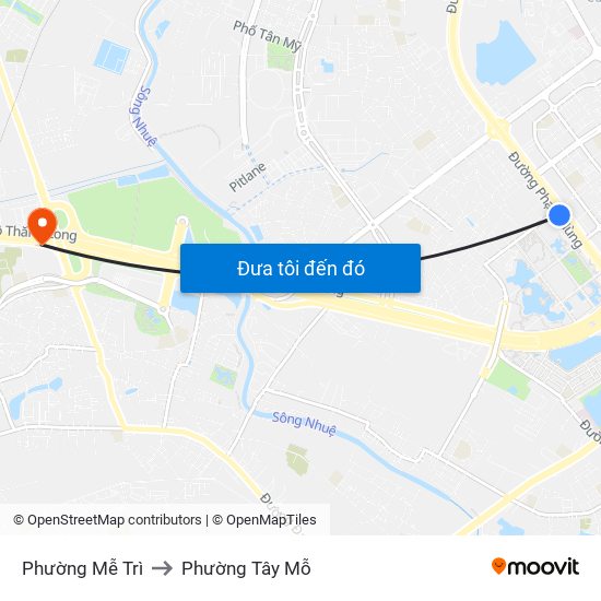 Phường Mễ Trì to Phường Tây Mỗ map