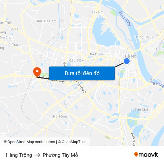 Hàng Trống to Phường Tây Mỗ map