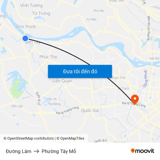 Đường Lâm to Phường Tây Mỗ map