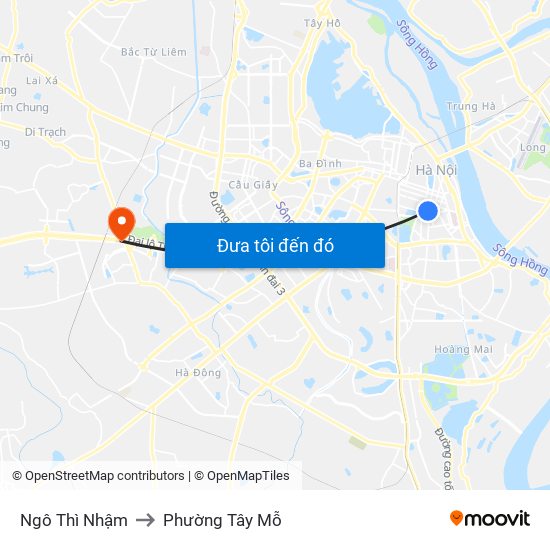 Ngô Thì Nhậm to Phường Tây Mỗ map