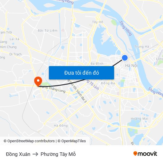 Đồng Xuân to Phường Tây Mỗ map