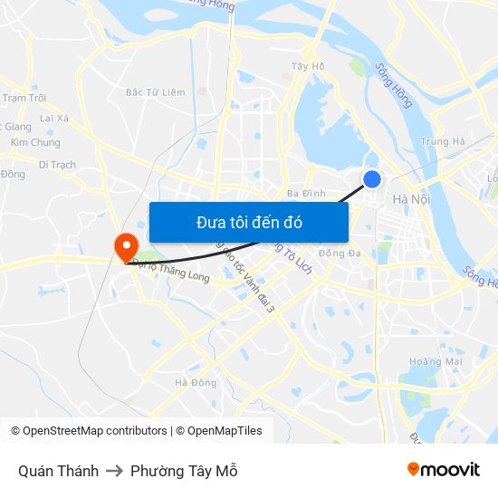 Quán Thánh to Phường Tây Mỗ map