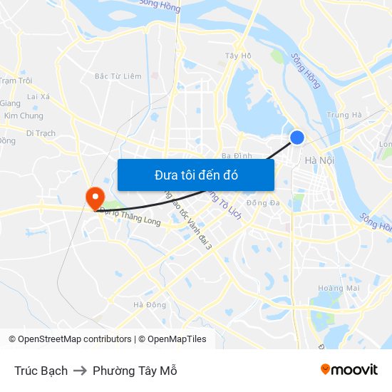 Trúc Bạch to Phường Tây Mỗ map