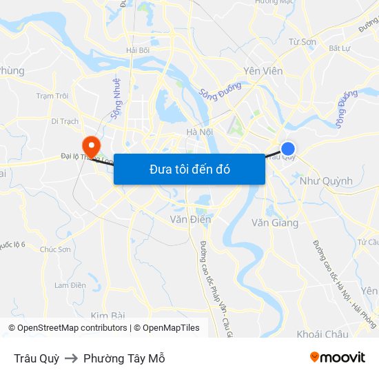 Trâu Quỳ to Phường Tây Mỗ map