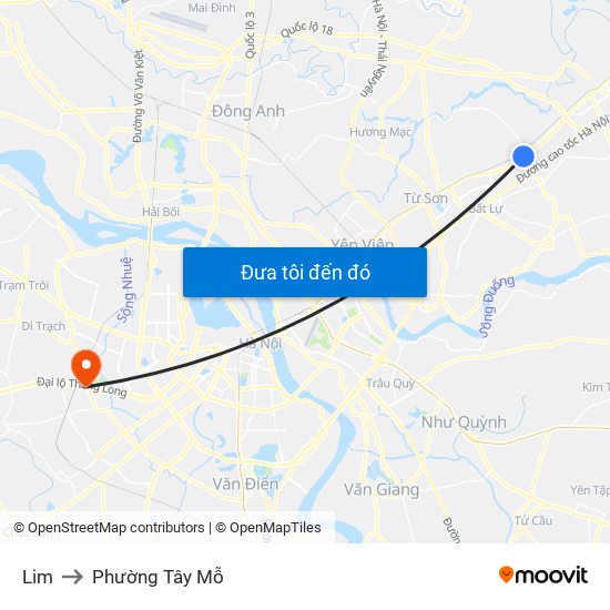 Lim to Phường Tây Mỗ map