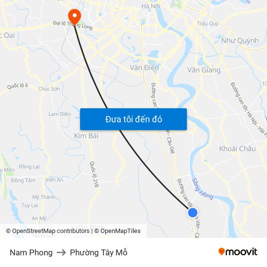 Nam Phong to Phường Tây Mỗ map