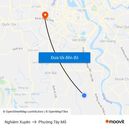 Nghiêm Xuyên to Phường Tây Mỗ map