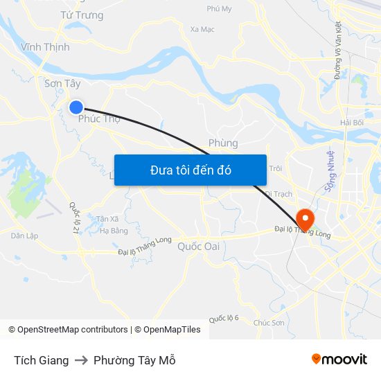 Tích Giang to Phường Tây Mỗ map