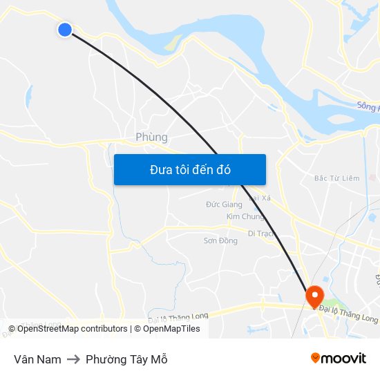 Vân Nam to Phường Tây Mỗ map