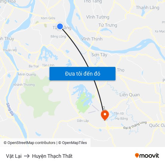 Vật Lại to Huyện Thạch Thất map