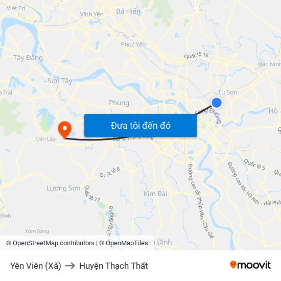 Yên Viên (Xã) to Huyện Thạch Thất map
