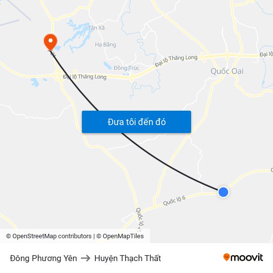 Đông Phương Yên to Huyện Thạch Thất map