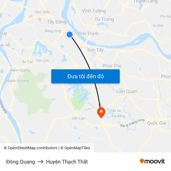 Đông Quang to Huyện Thạch Thất map