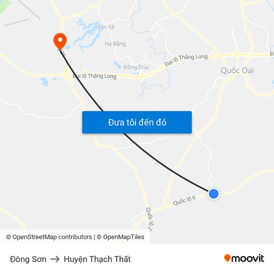 Đông Sơn to Huyện Thạch Thất map