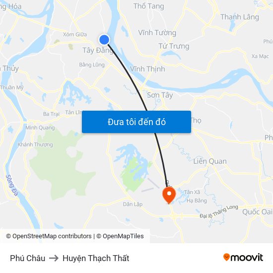 Phú Châu to Huyện Thạch Thất map