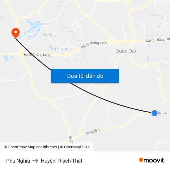 Phú Nghĩa to Huyện Thạch Thất map