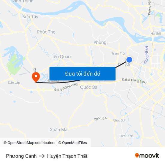 Phương Canh to Huyện Thạch Thất map