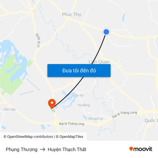 Phụng Thượng to Huyện Thạch Thất map