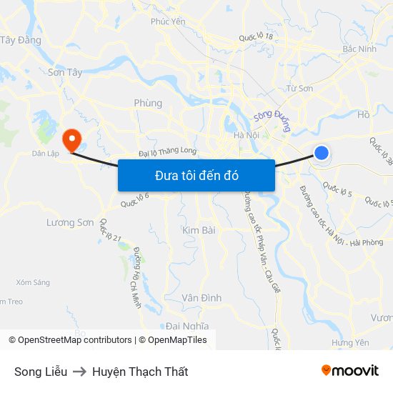 Song Liễu to Huyện Thạch Thất map