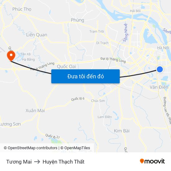 Tương Mai to Huyện Thạch Thất map