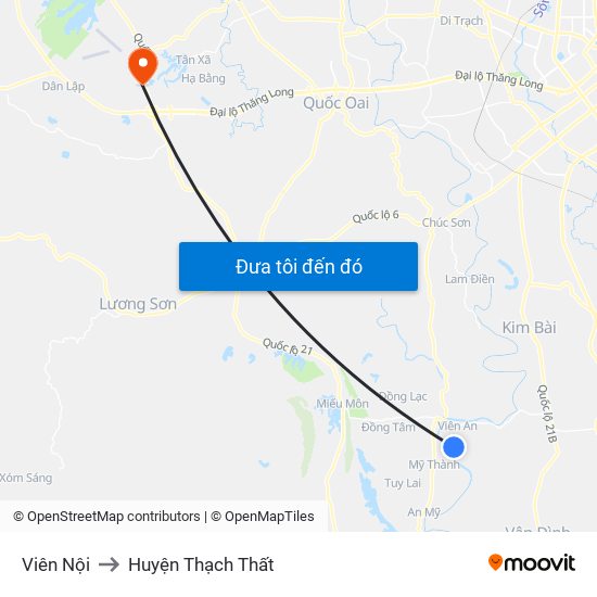Viên Nội to Huyện Thạch Thất map