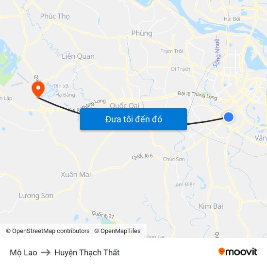 Mộ Lao to Huyện Thạch Thất map
