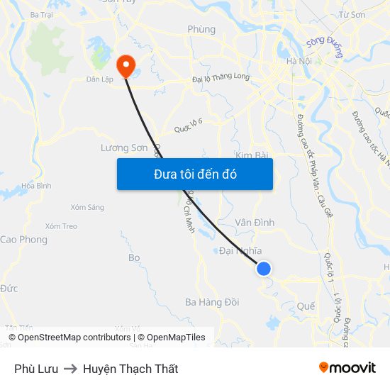 Phù Lưu to Huyện Thạch Thất map