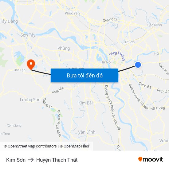 Kim Sơn to Huyện Thạch Thất map