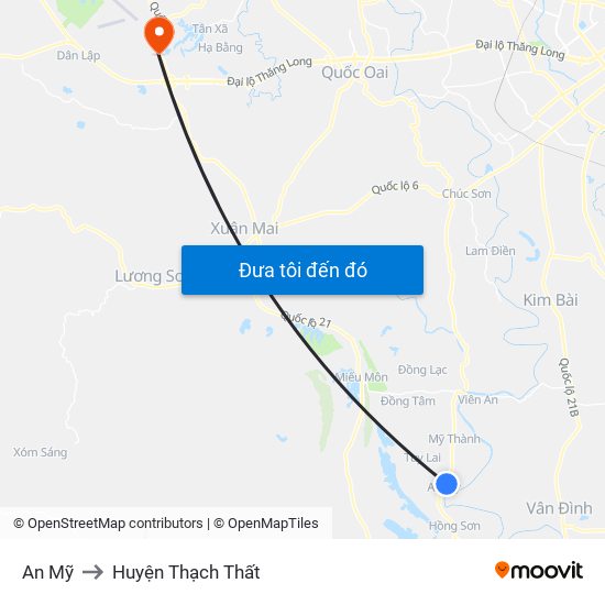 An Mỹ to Huyện Thạch Thất map