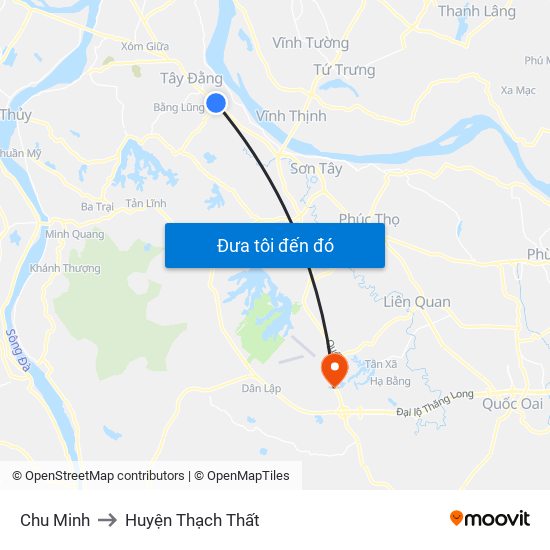 Chu Minh to Huyện Thạch Thất map