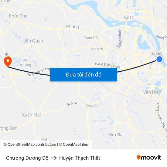 Chương Dương Độ to Huyện Thạch Thất map