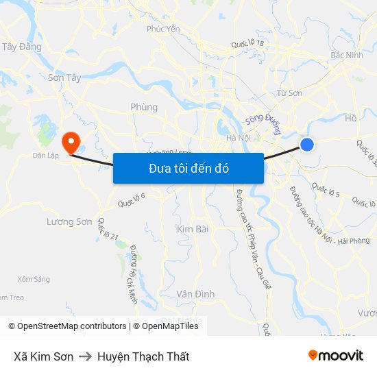 Xã Kim Sơn to Huyện Thạch Thất map