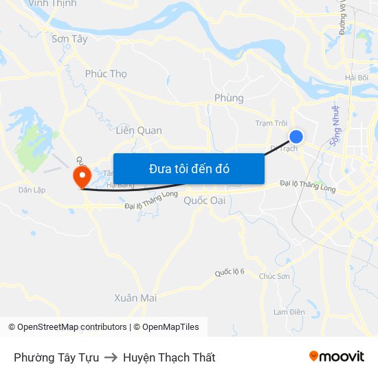 Phường Tây Tựu to Huyện Thạch Thất map