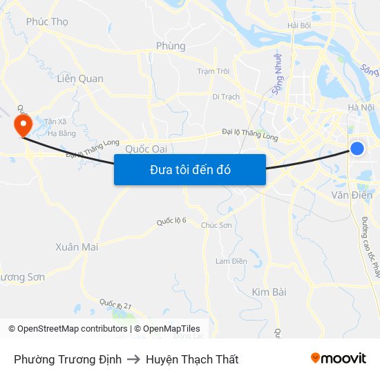 Phường Trương Định to Huyện Thạch Thất map