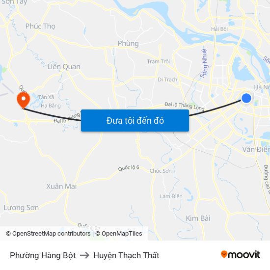 Phường Hàng Bột to Huyện Thạch Thất map