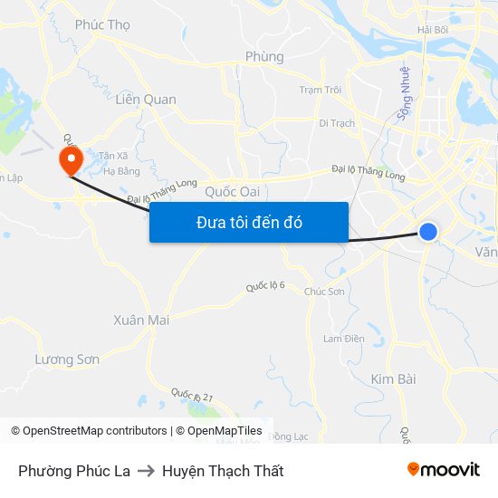Phường Phúc La to Huyện Thạch Thất map