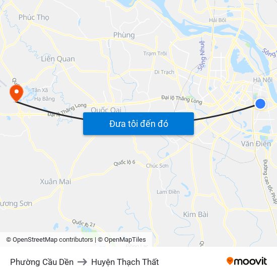 Phường Cầu Dền to Huyện Thạch Thất map